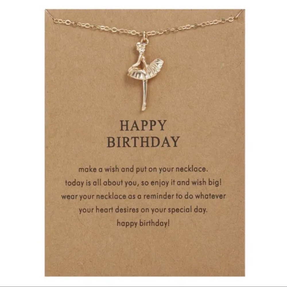 NEW Happy Birthday Ballerina Necklace
